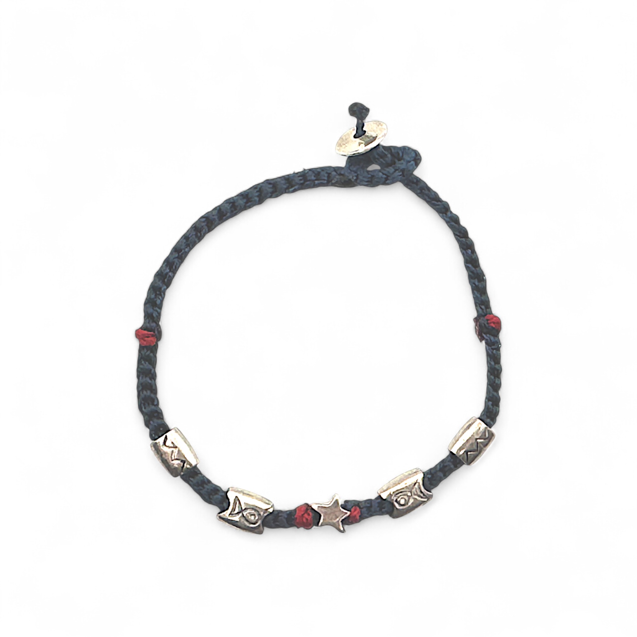 Handmade Adjustable Cord Bracelet - Blue Fish
