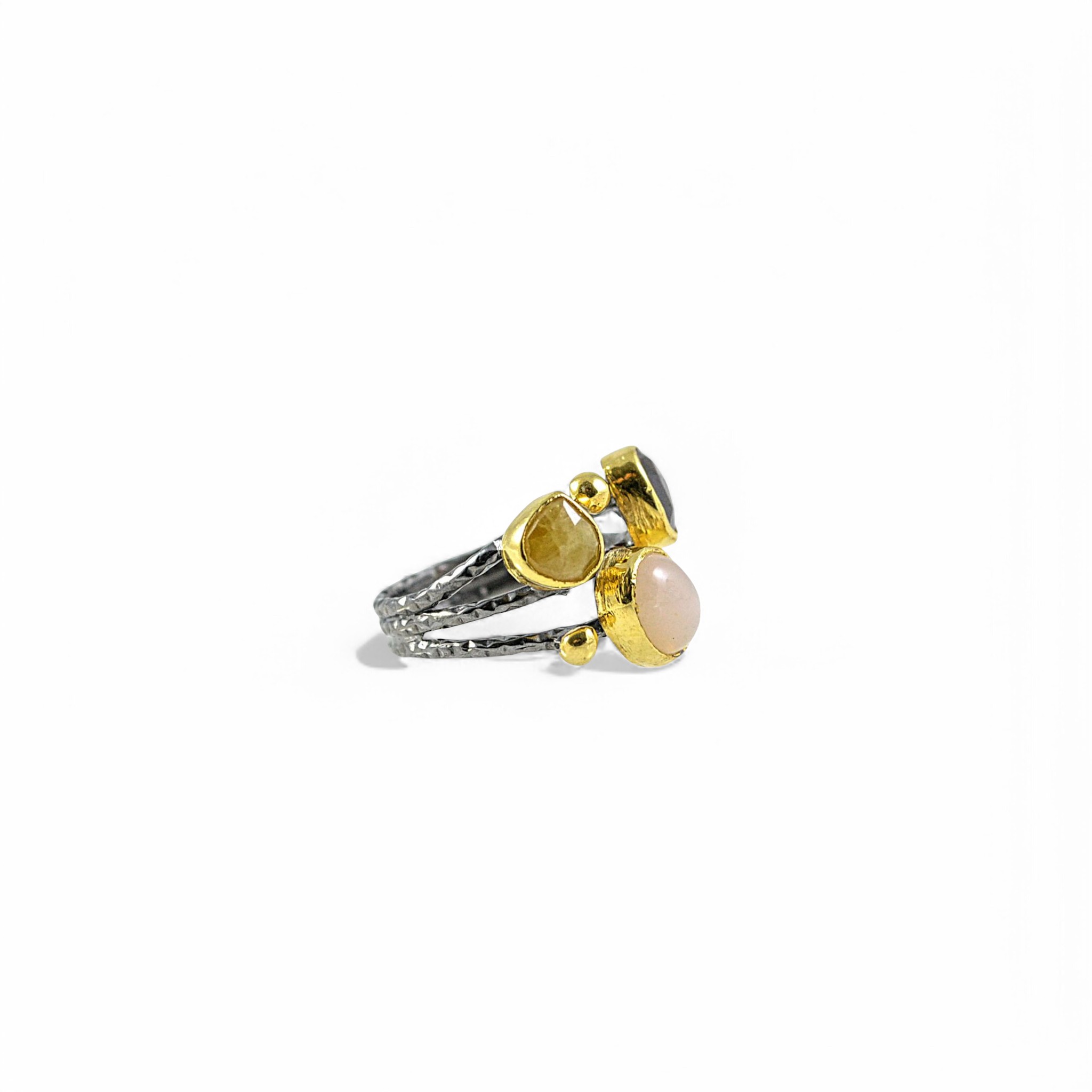 Silver Ring - Tourmaline and Opal – Image 3