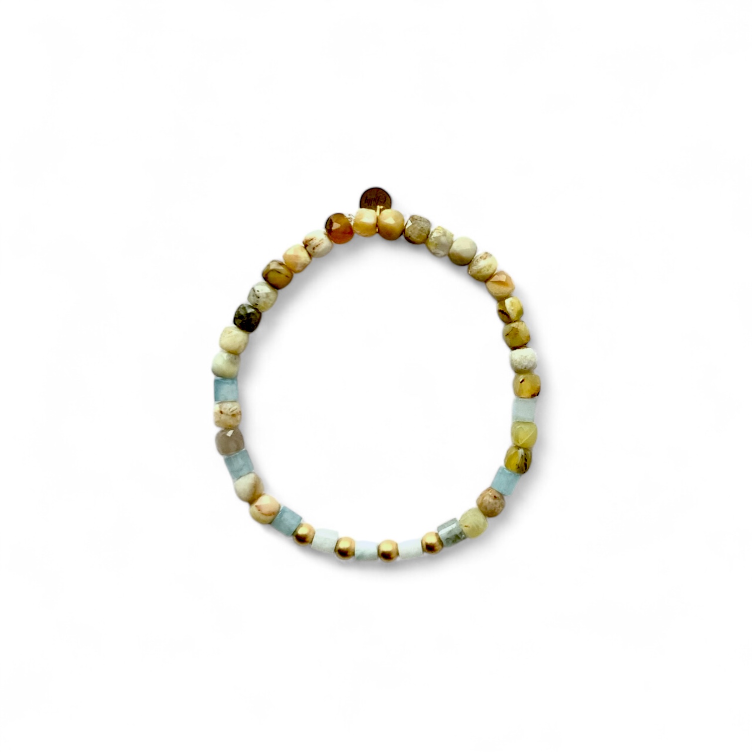 Dentritic Opal and Aquamarine - 14K Gold Filled Bracelet